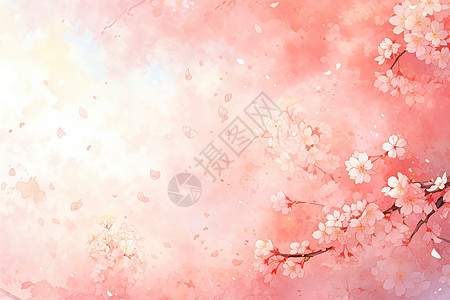 梦幻的樱花创意背景背景图片