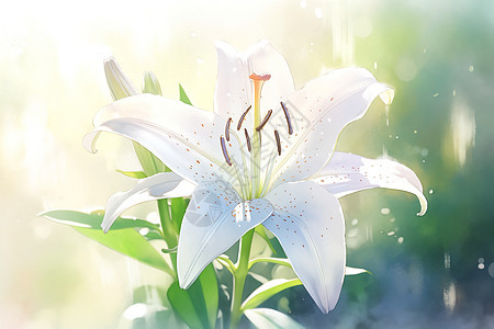 细腻的白色百合花插图图片