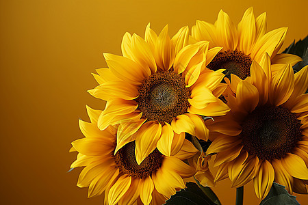 夏日黄色之美的向日葵花朵图片