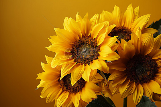 夏日黄色之美的向日葵花朵图片