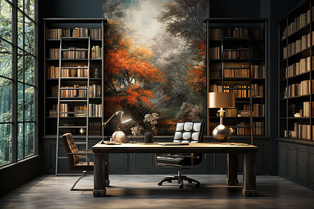 现代艺术的家居书房图片