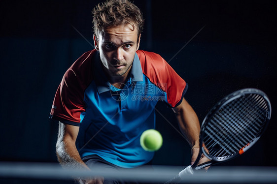 认真训练的网球运动员图片