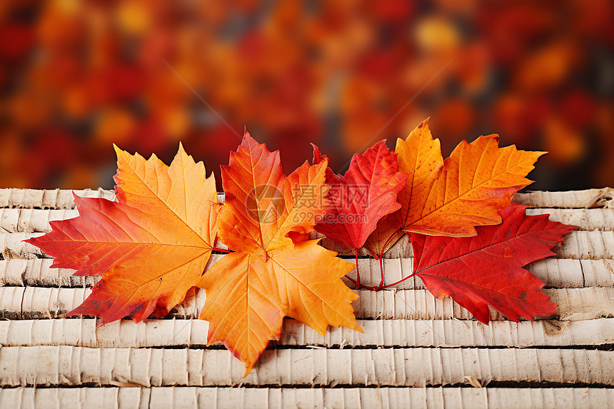秋叶覆盖的背景图片