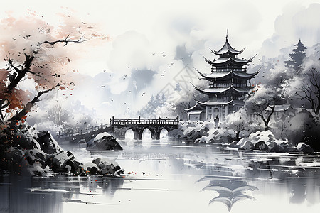 中国园林风景画图片