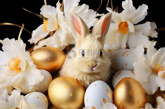 复活节的彩蛋和兔子图片