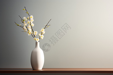 素雅之美的白瓷花瓶背景图片