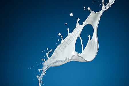 飞溅的白色牛奶液体背景图片