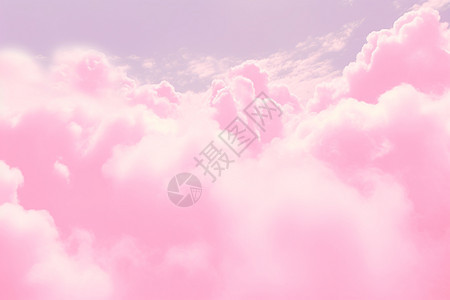空中浪漫的粉色云层背景图片