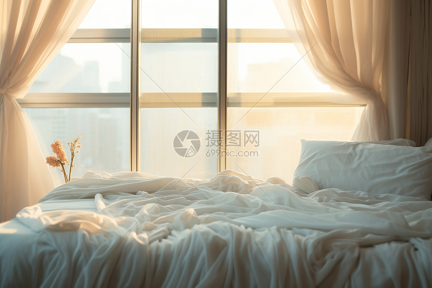 舒适温馨的家居卧室场景高清图片下载-正版图片600727457-摄图网