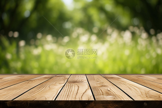 清新自然的户外木板背景图片