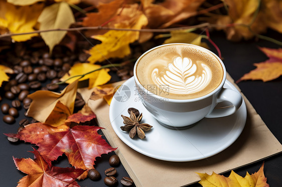 秋日的优雅咖啡图片