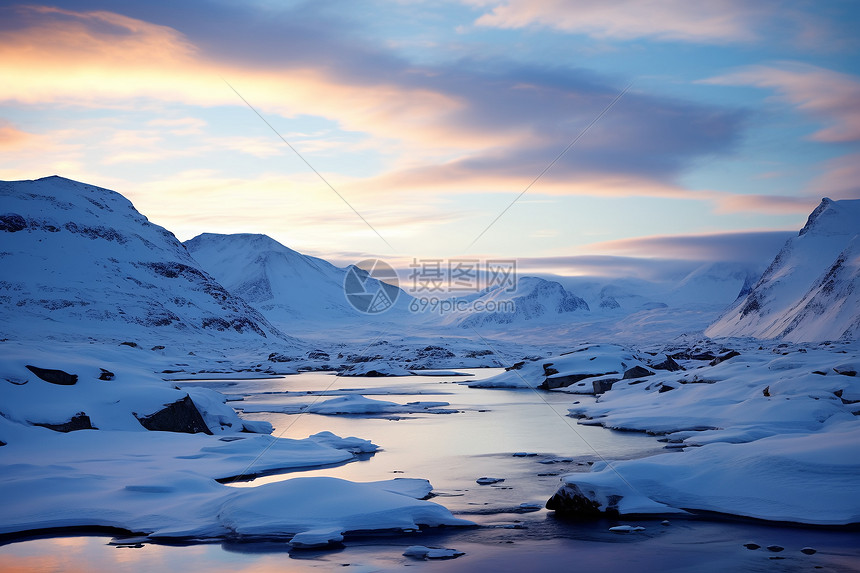 壮丽景色的冬季北冰洋图片