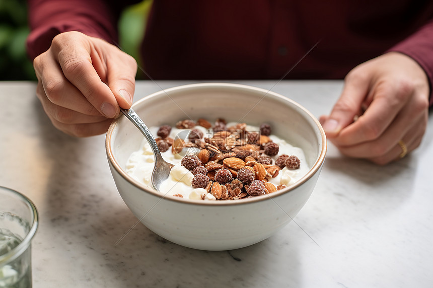 甜蜜的早餐享受图片