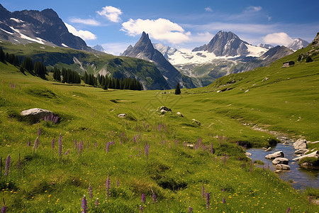 著名的阿尔卑斯山脉景观景观图片