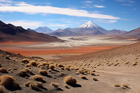 山脉中一个沙漠图片