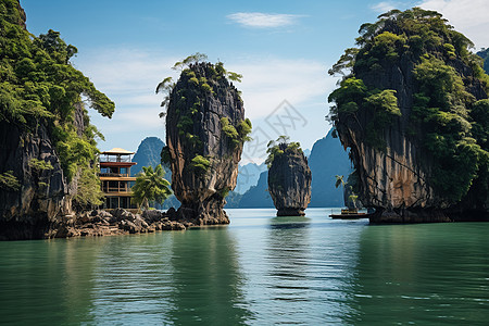 热带岛屿的建筑图片