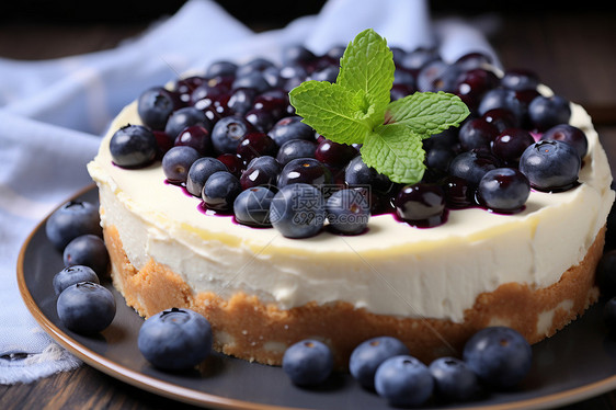 甜美诱人的蓝莓蛋糕图片