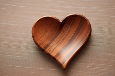 木制爱心形状的小盘子图片