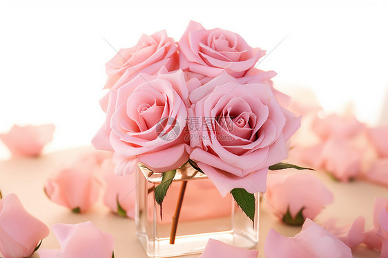 玫瑰盛开的浪漫静物图片
