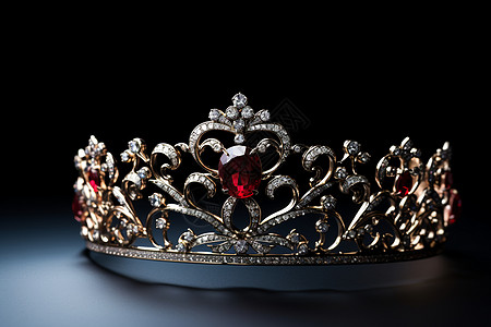 美丽的皇冠配件红宝石高清图片