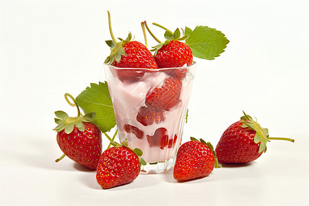 草莓酸奶早餐背景图片