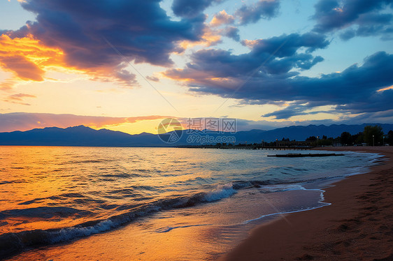 海边日落风景图片