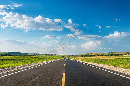 空旷草地一片空旷的公路背景