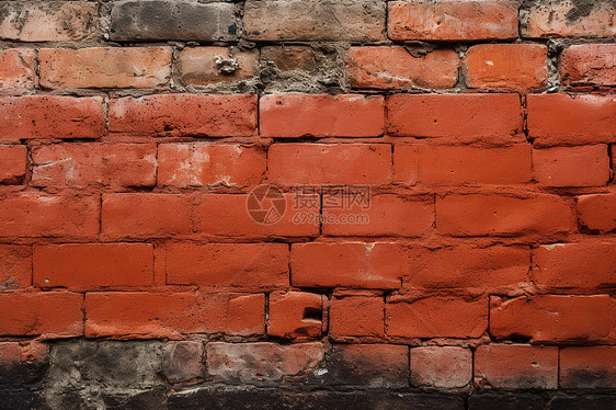 粗糙的红色砖墙图片