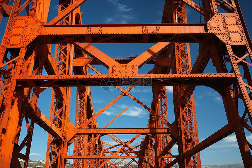 钢铆钉结构的金门大桥建筑图片