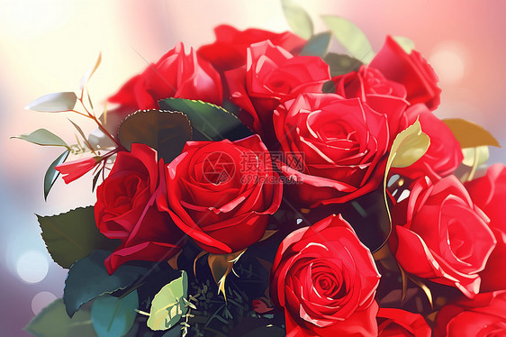 一束美丽的红玫瑰图片