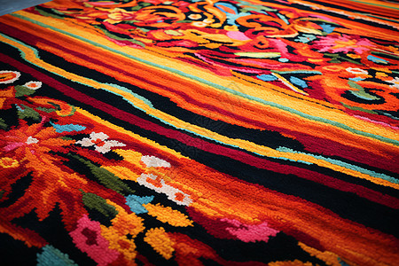 缤纷花卉织物地毯背景图片