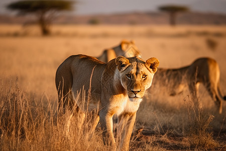 野生肉食动物的非洲狮高清图片