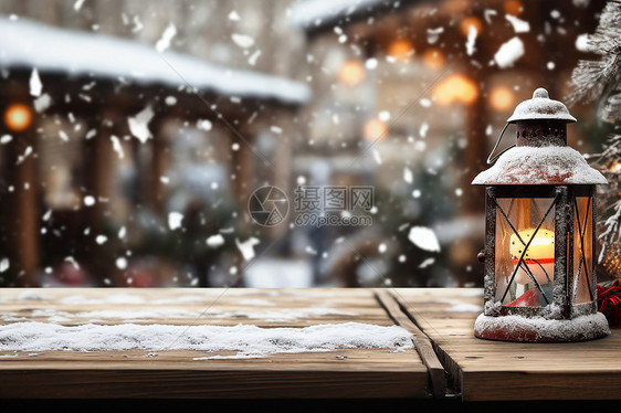 冬日暖灯圣诞背景图片