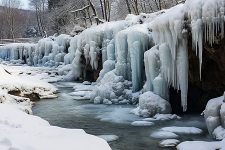 冰雪流泉图片