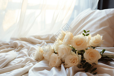 床上的鲜花图片