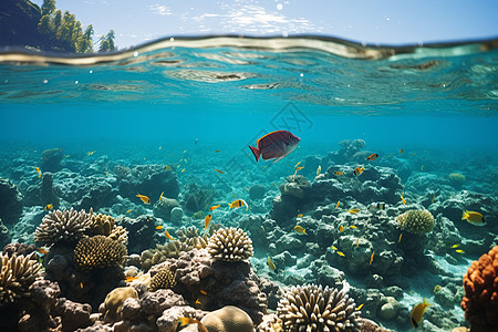 海底生物海底世界的颜色背景