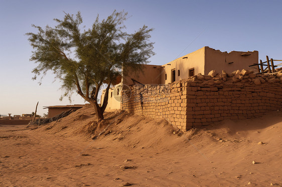 沙漠中的建筑图片