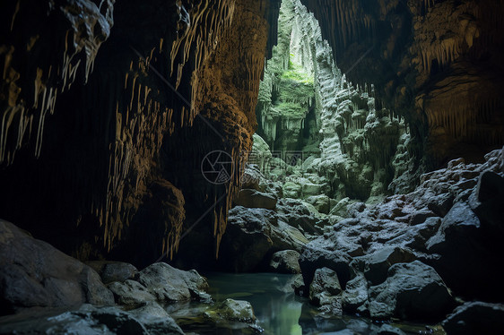 天然的钟乳石洞穴图片