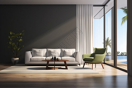 美式沙发现代客厅装饰背景
