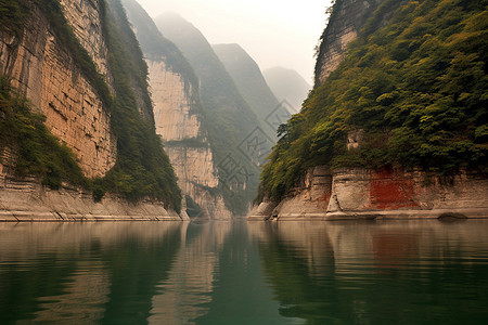 迷雾中的河流图片