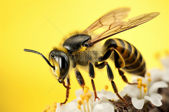 野花上的蜜蜂图片