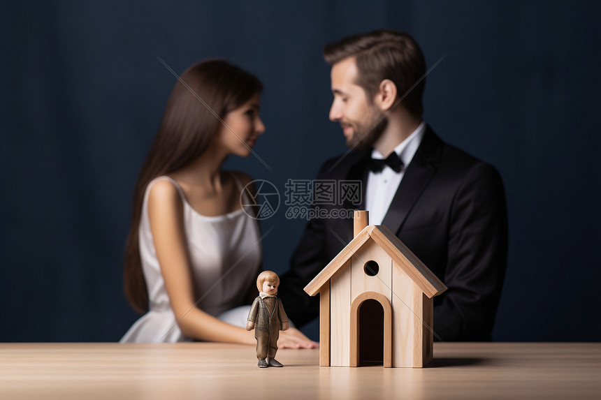 夫妻房产投资概念图图片