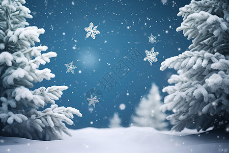 圣诞节雪地场景背景图片
