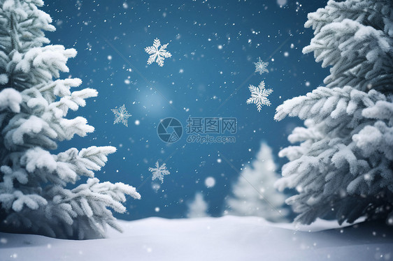 圣诞节雪地场景图片