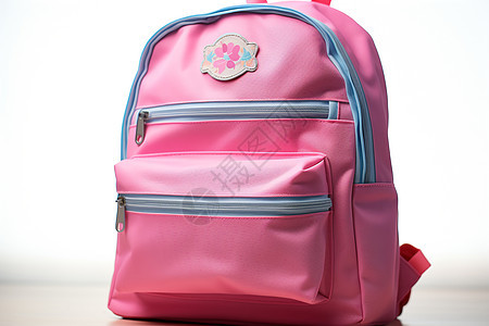 一个蓝粉色的背包背景图片