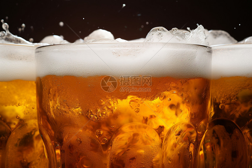 啤酒饮料的泡沫图片