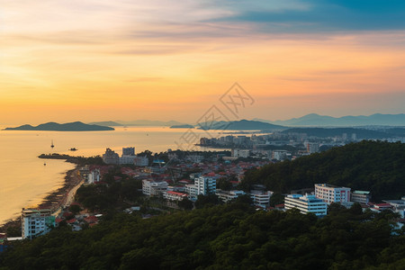 美丽小镇美丽的小镇岛屿旅游胜地背景