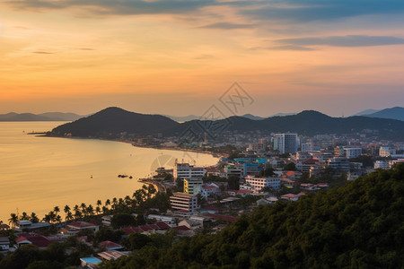 美丽小镇美丽的小镇海岸风景背景