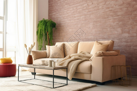 现代风格客厅双人沙发背景图片