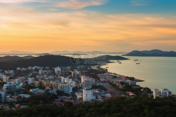 港口海岸旁的房子图片